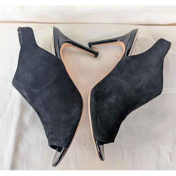 Cole Haan Grand OS Nene Slingback Peep Toe Heel Black Suede Womens Size 8 B - Picture 4 of 9